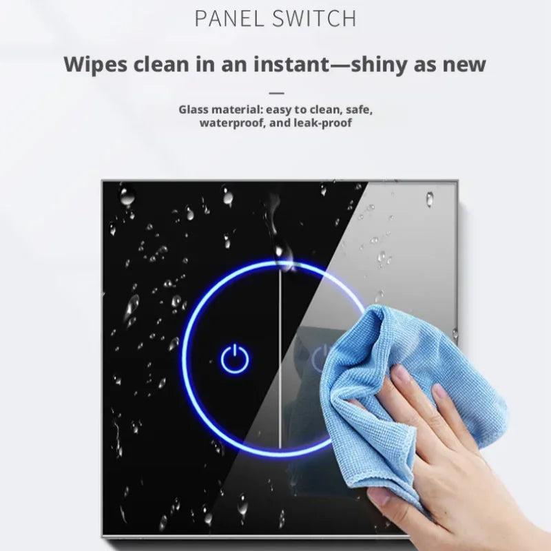 Tuya Smart Life WiFi Smart Touch Switch Tempered Glass Panel WiFi Bluetooth Dual Mode+RF433 Alexa/Google Home Voice Control