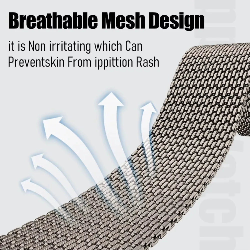 Fashion Steel Mesh Milanese Strap for Apple Watch Ultra 3 2 1 49mm 11 10 46/42mm Wristband IWatch 9 8 7 6 5 4 SE3 45-44-41-40mm