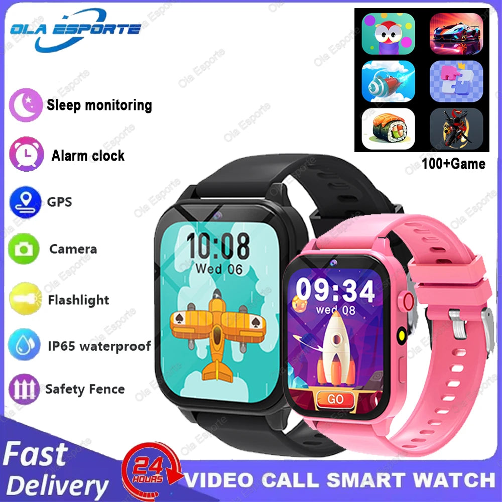 Children Games Smart Watch 2026 New Sleep Monitoring LED Flashlight Alarm Camera Step count Watch Smartwatch For Birthday gift