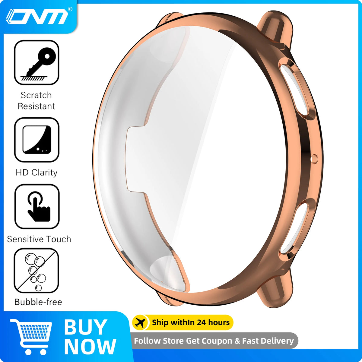 Case for Amazfit Active 2 Screen Protector Case Soft TPU All-Around Protective Bumper Cover Shell for Active2 Accessories