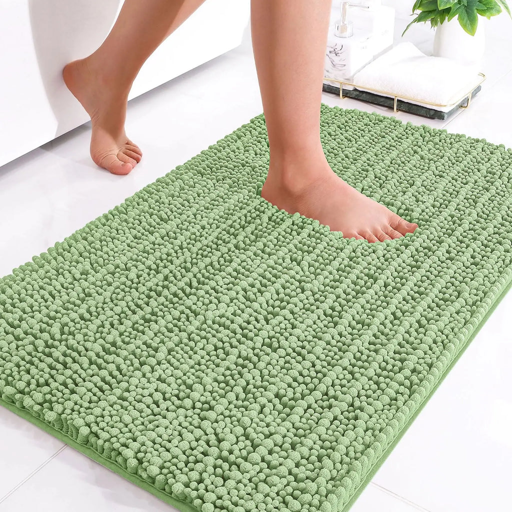 Homaxy New Chenille One Thick And Three Fine Floor Mat Indoor Non Slip Doormat Dirt Trap Absorbs Water Comfortable Bathroom Mats
