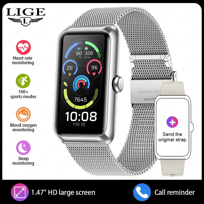2025 New Smartwatch 1.47-inch Blood Oxygen Heart Rate Sleep Health Monitoring Information Push Multi Sports Band Watch Bracelet