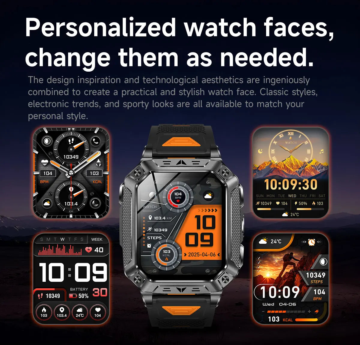 2026 New Military Grade 1400mAh Battery Smart Watch GPS Tracks 5ATMWaterproof Flashlight Heart Rate 2.1" Durable Smartwatch Men
