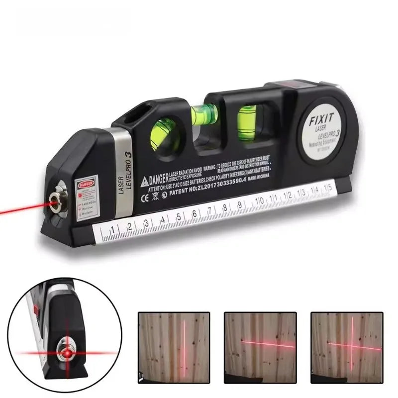 High precision Laser Level Horizon Vertical Measure 8FT Aligner Standard and Metric Rulers Multipurpose Measure Level Laser