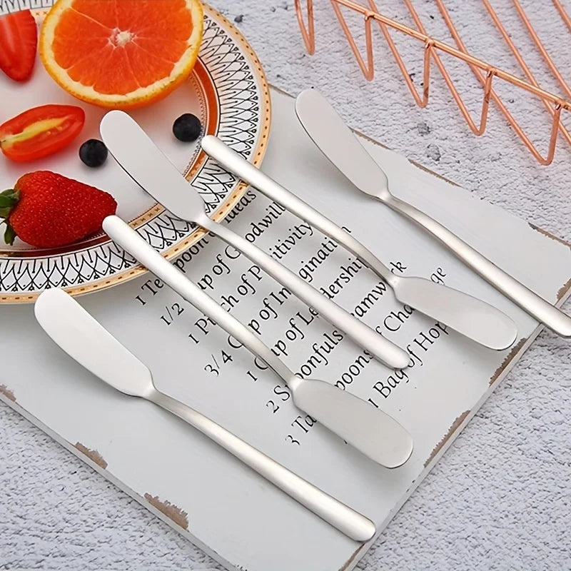 2 pieces, butter knife, stainless steel butter knife, cheese spreader, kitchen butter shovel, multifunctional butter shovel