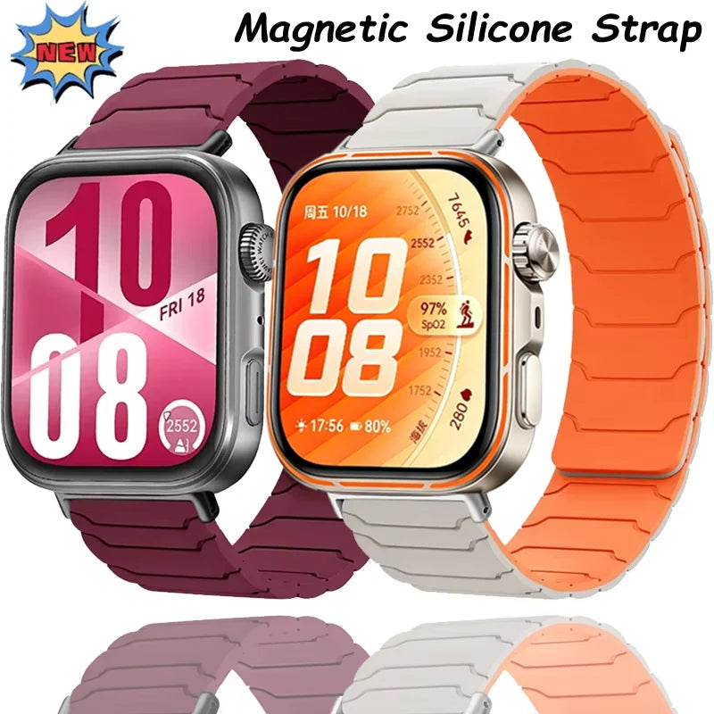 Magnetic Silicone Strap For Huawei Watch Fit 5/4/3 Sports Comfortable Replacement Wristband Huawei Watch Fit 4-5 Pro Accessories