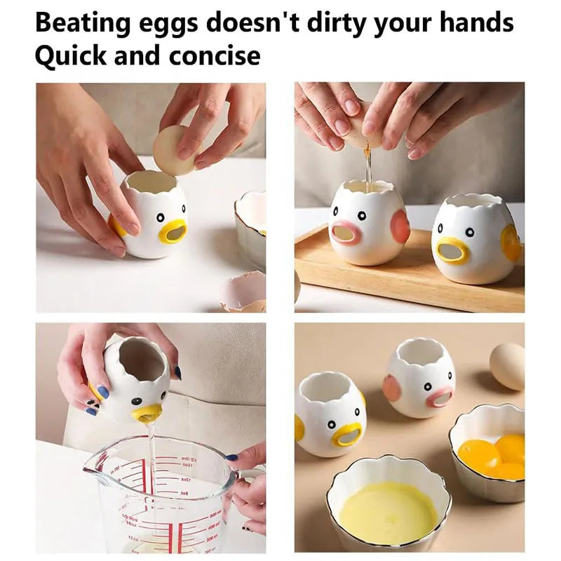 Egg White Separator Cartoon Shaped Ceramic Egg Yolk Separator Household Baking Tool Egg Liquid Filter
