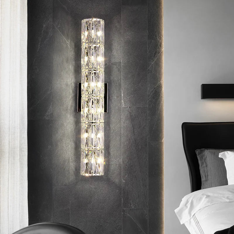 Light Luxury Crystal Wall Lamp Creative Villa Living Room TV Background Wall Lamp Network Red Modeling wall Bedroom Bedside Lamp