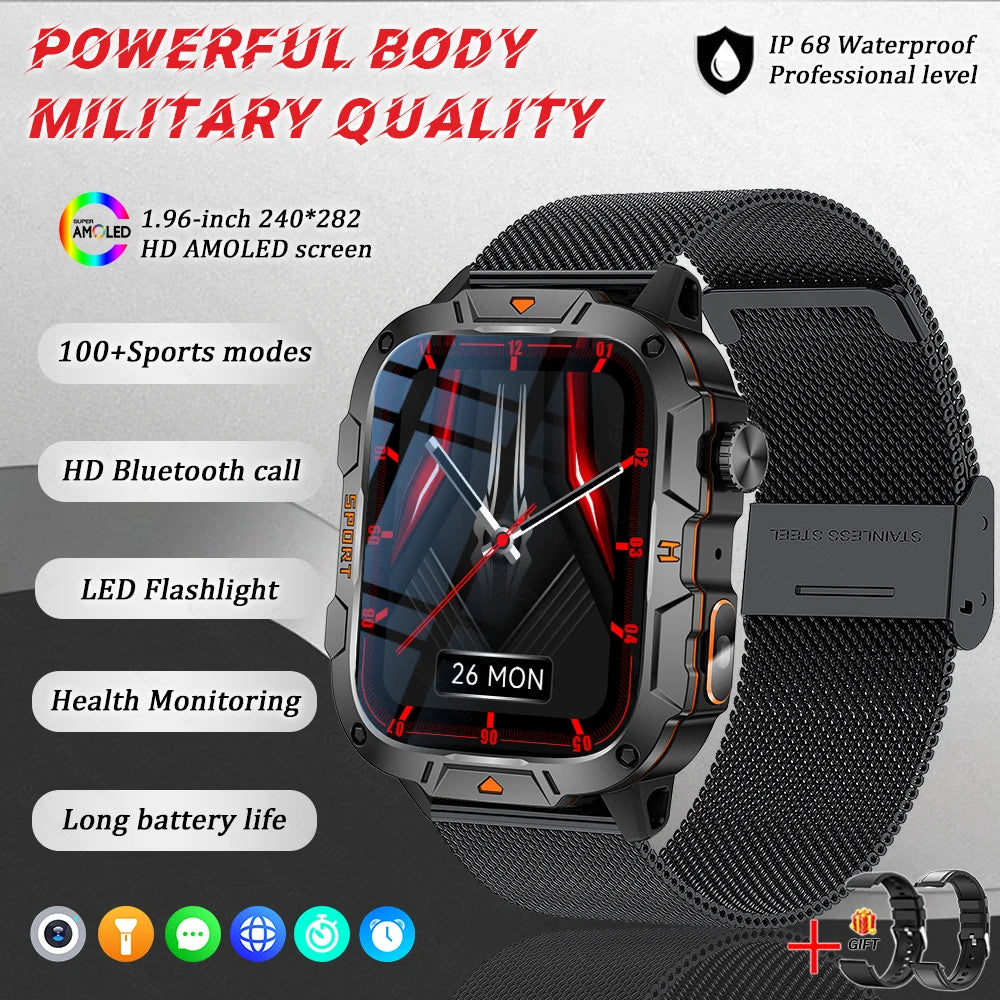 2025 For Xiaomi Original Built-in Dual-band GPS Men Smartwatch BT Call Fitness Military 5ATM IP68 Military Sport Smart Bracelet