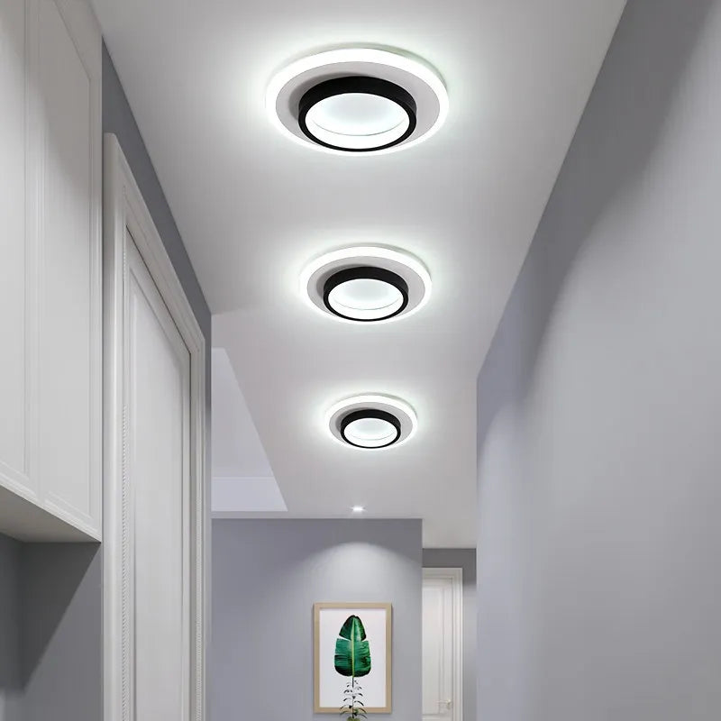 MARPOU Modern LED Ceiling Lamp 3 Color Temperature Baked Enamel Hallway Lamps Balcony Lights Bedroom Living Room 90V-260V