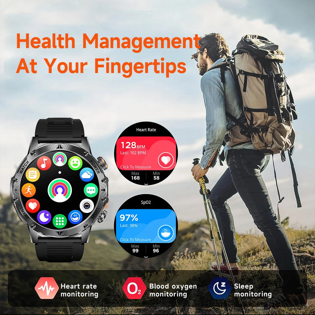 Military 1000mAh Large Battery Smart Watch Digital Bluetooth Call Sports Smartwatch Electronics Watches for Man Android 2026 New