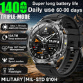 2026New 1.7 inches TANK SmartWatch Military Grade Durability 1400mah Battery HD Call 10ATM Waterproof Flashlight Sport Watch Men