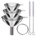 3/5 Pcs Stainless Steel Kitchen Funnels Set Food Grade Metal Funnels for Filling Bottles Small Funnels for Essential Oil Spices