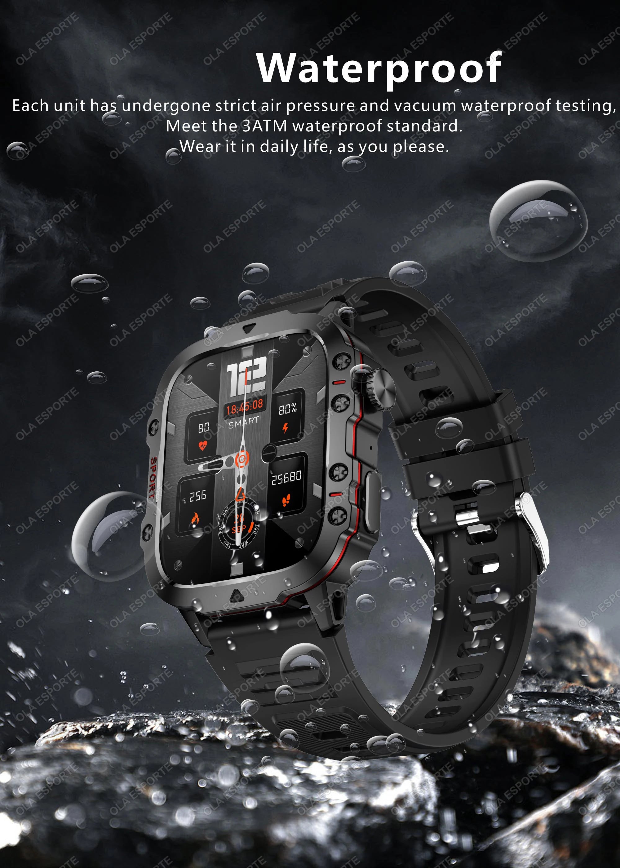 2025 New Rugged Military GPS Smart Watch Men Bluetooth Call Health Monitoring AI Voice Sport Waterproof Smartwatches For Android