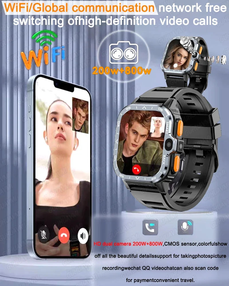 PGD Android Smart Watch Men GPS 16G/64G ROM Storage HD Dual Camera 4G 5G SIM WIFI Wireless Fast Internet Access Watch