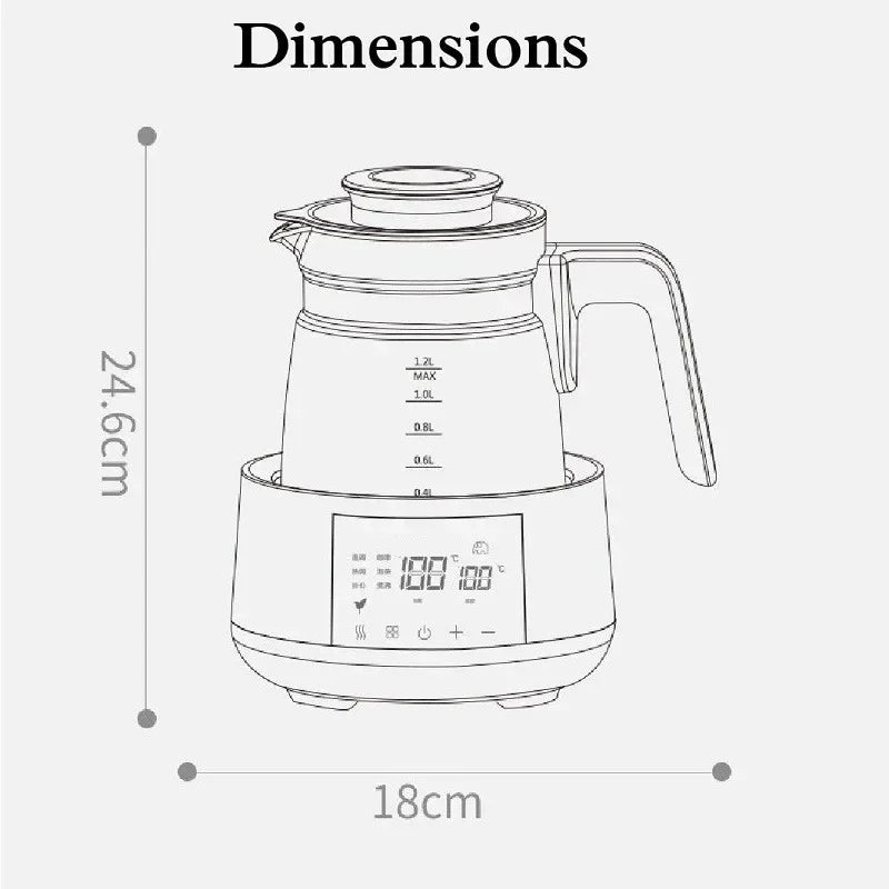 1.2L Constant Temperature Pot 24 Hours Hot Water Keep Warm Smart Insulation Pot Baby Brewing Milk Powder Electric Kettle