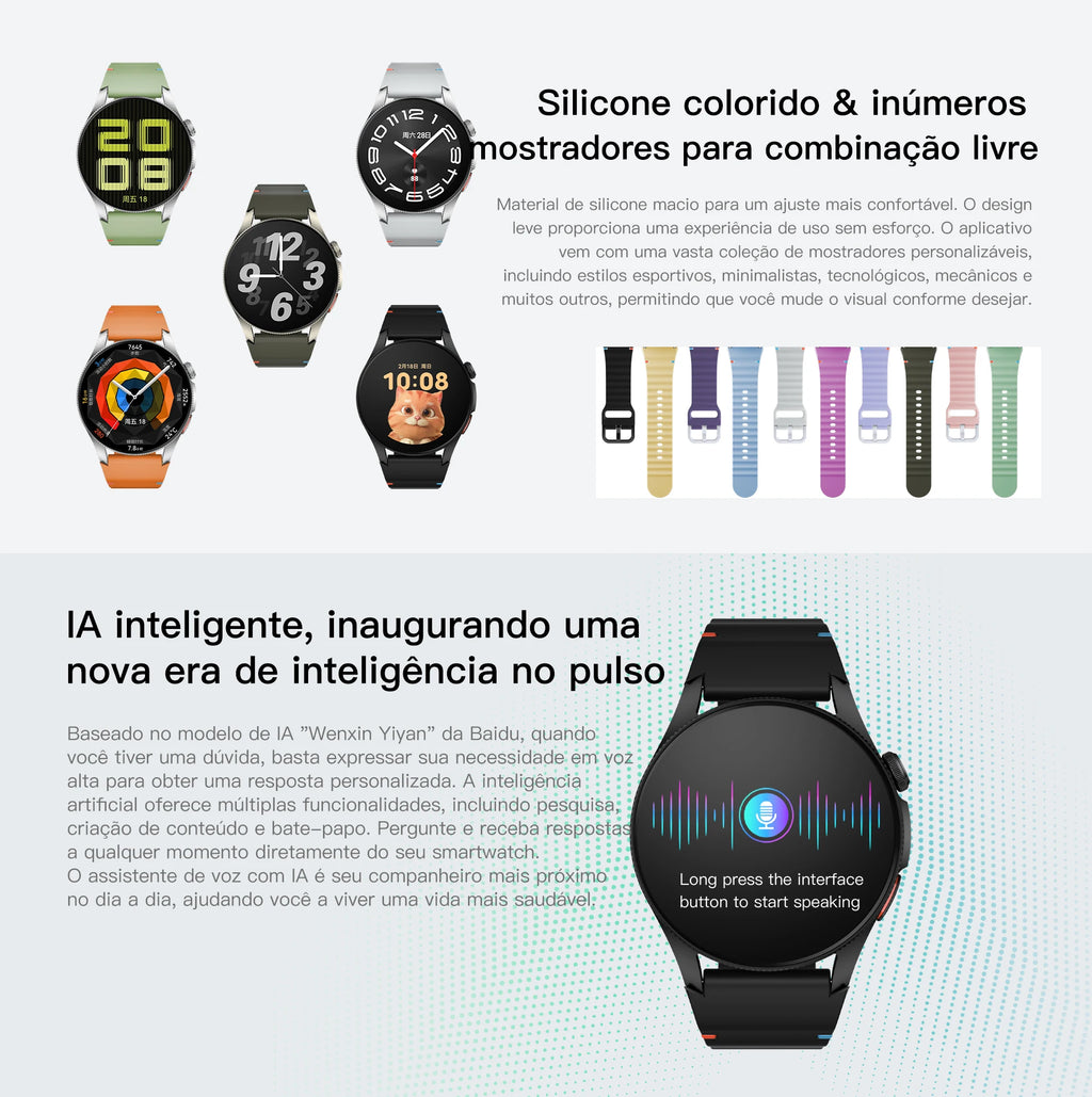 AURAFIT Trek2: Reloj intelligent con AMOLED y Gran battery of 450mAH. Mide heart rate, hace llamades, GPS y es impermeable.