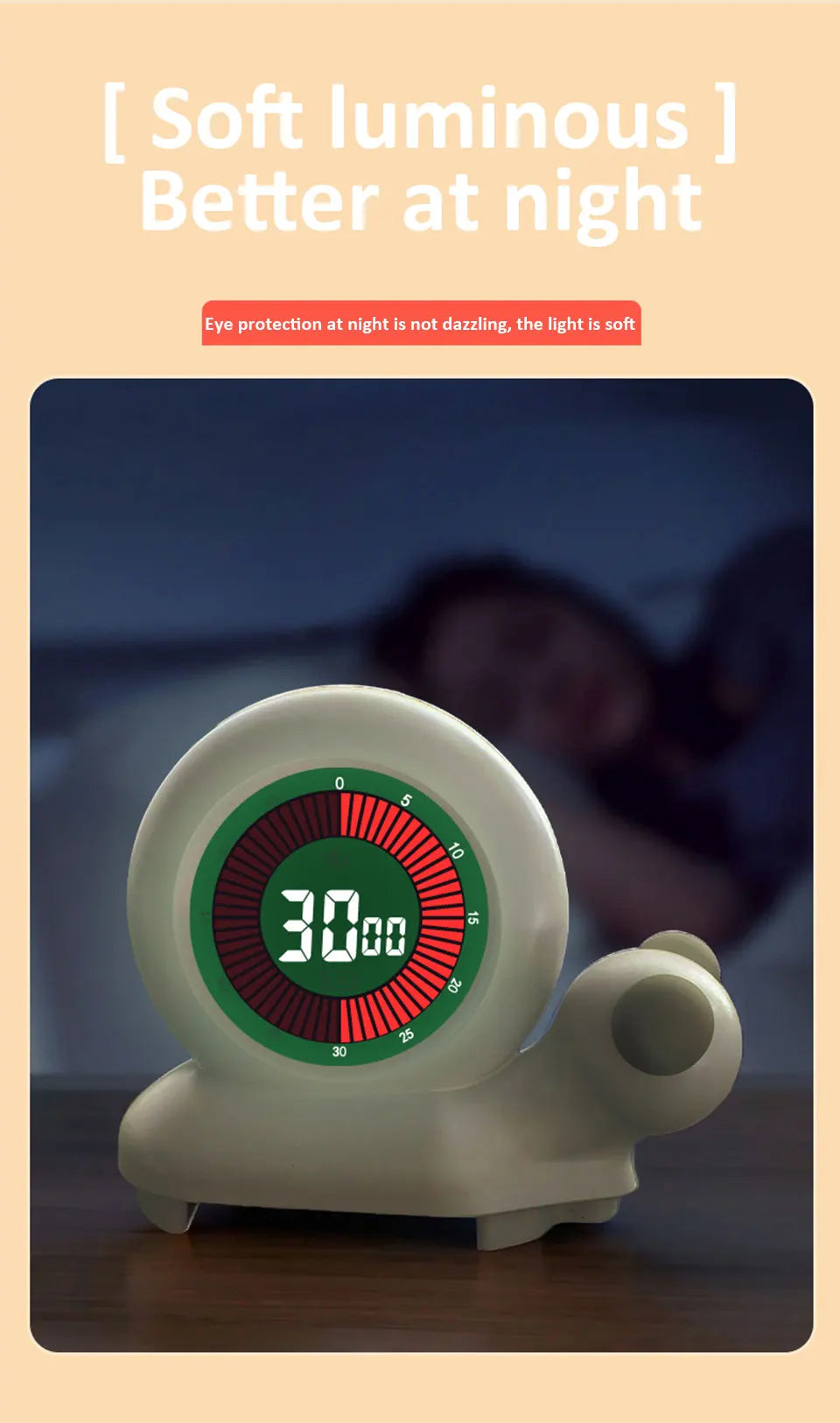 Creative Rotary Timer Visual Analog Timer Rechargeable 60 Minutes Countdown Kids Study Silent Timer for Cooking Shower Study