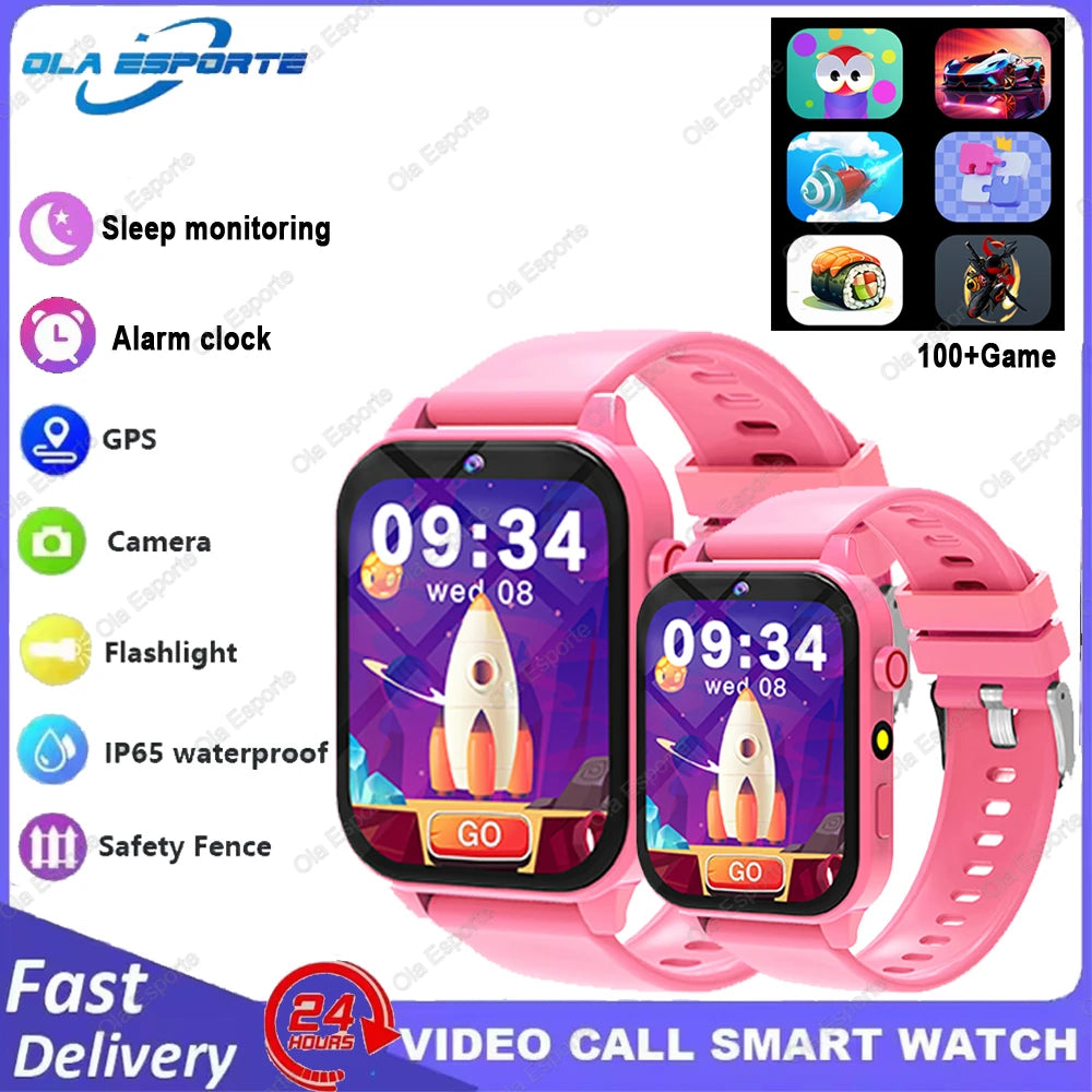 Children Games Smart Watch 2026 New Sleep Monitoring LED Flashlight Alarm Camera Step count Watch Smartwatch For Birthday gift