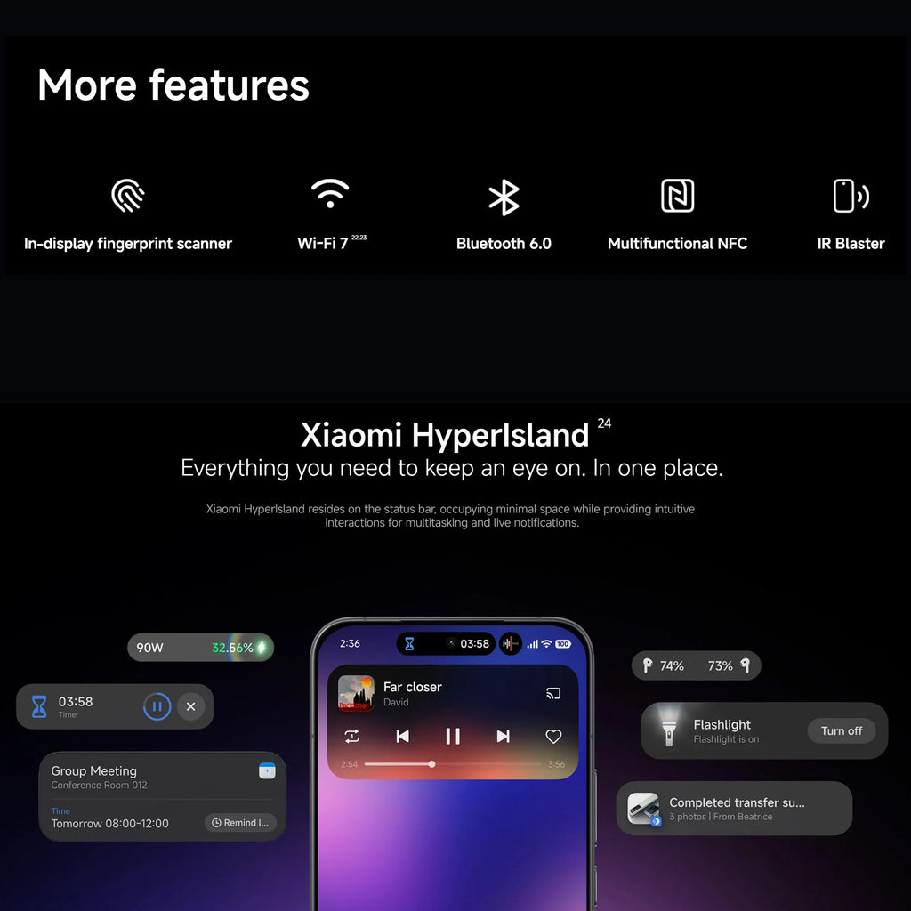Xiaomi 17T Pro 5G, 12+256GB Global Version, 6.83" 144Hz 1.5K AMOLED Display 50MP MediaTek Dimensity 9500 7000mAh 100W Wired 50W Wireless Dual eSIM NFC
