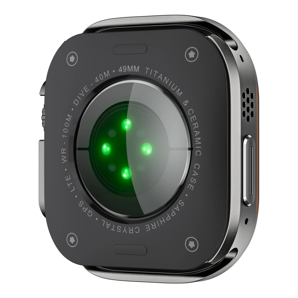Halo Style Case for Apple Watch Ultra 2 3 49mm Metal Alloy Cover Hard Bumper for IWatch Ultra Full Protector Natural Black Color