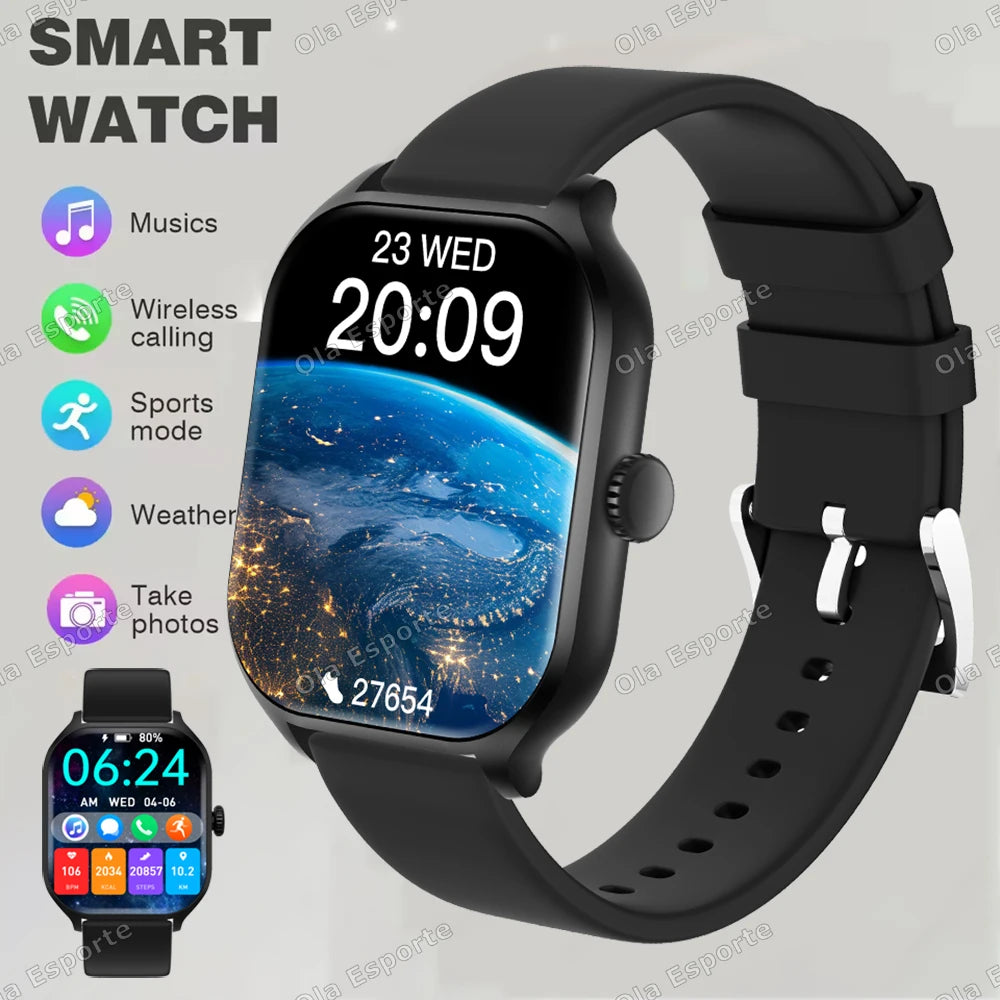 New Smart Watch 2.01'' HD Display Bluetooth Call Health Monitor Sports Mode GPS Track Smartwatch Men Women For Android IOS HT30