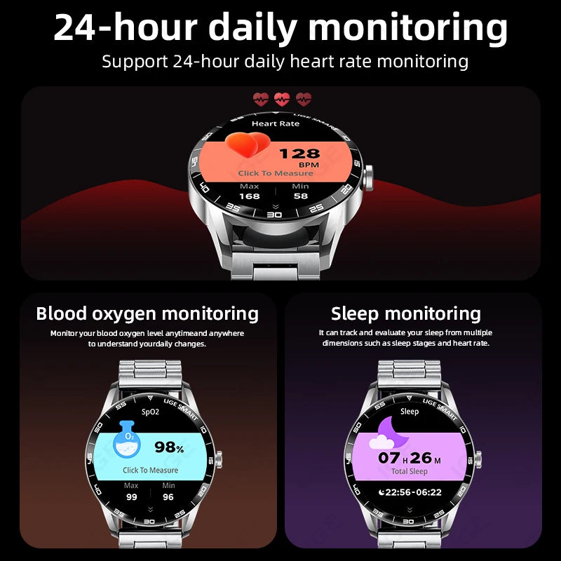 LIGE Smart Watch Men 2026 Full Touch Screen New Heart Rate Monitor IP68 Waterproof Sport Fitness Watch Bluetooth Call Smartwatch