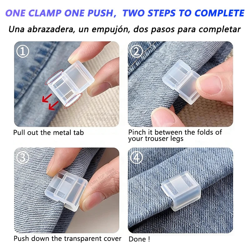 4~10PCS Invisible Leg Shortening Clip, Non-Slip Pants Edge Clip, Quick Fix Hem Clip, Hidden Pants Adjuster, Sewing Accessories