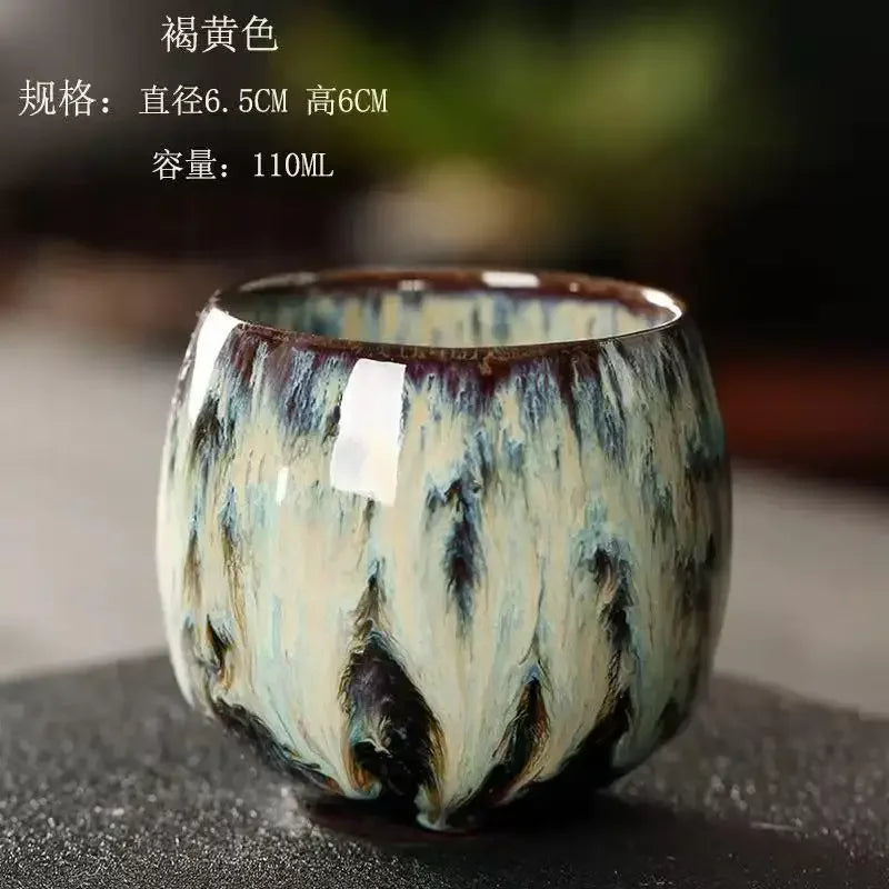 1/5pc Colorful Reactive Glaze Ceramic Coffee Mug 170ml Ceramic Espresso Tea Cup Home Office Lacquered Water Cups Drinkware