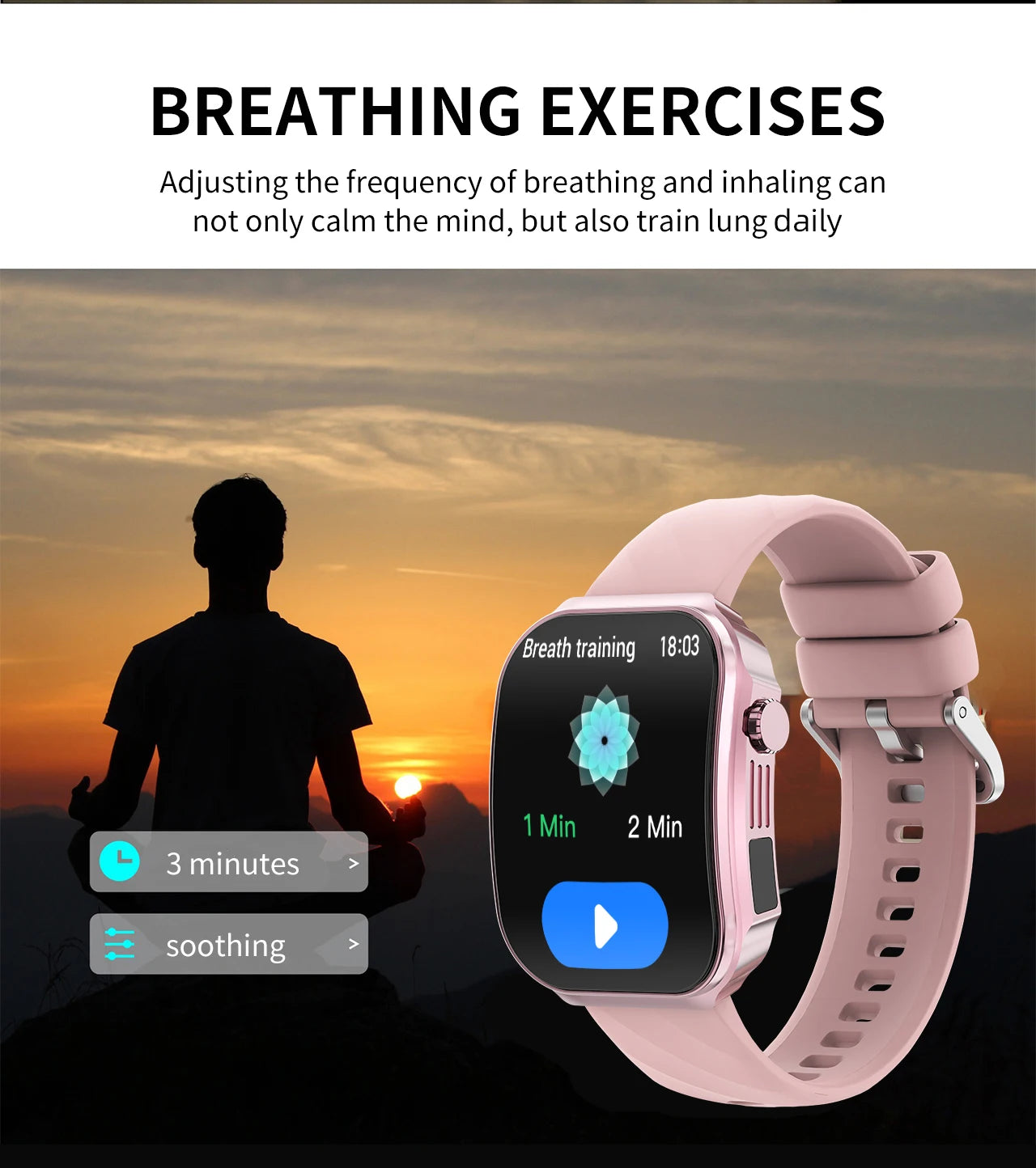 3D Curved Screen Smart Watch 2.2" Large HD Display Bluetooth Call Waterproof Flashlight Outdoor Sport Smartwatch Women 2026 New