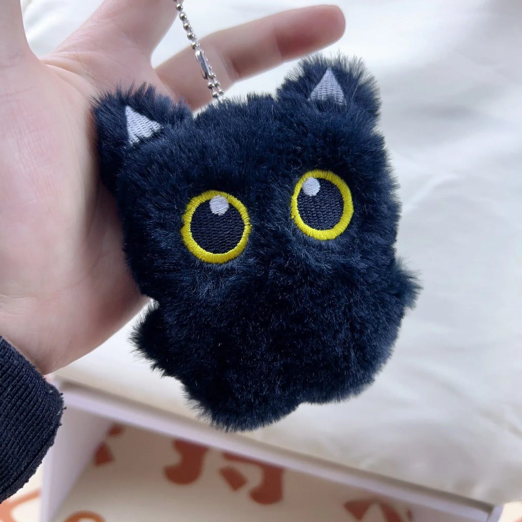 Punk Style Black Cat Keychain Cute Big Eye Cat Bag Charm  Gift