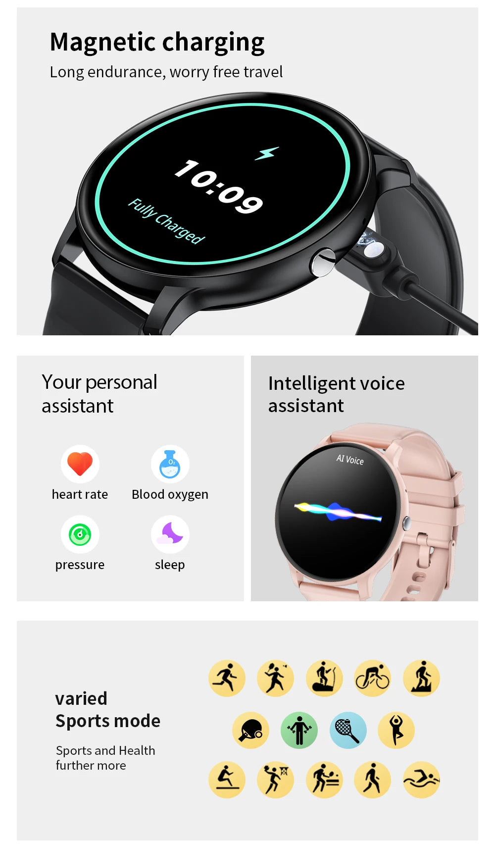 LIGE 2025 Bluetooth Call Smart Watch Women Custom Dial Watches Men Sports Fitness Tracker Heart Rate Smartwatch For Android iOS