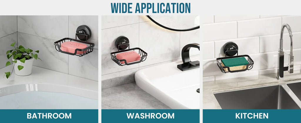 TAILI Soap Holder Bar Soap Dish Suction Cup, Bar Soap Rack for Shower Wall, Draining Soap Saver Tray for Bathroom, Tub, Kitchen