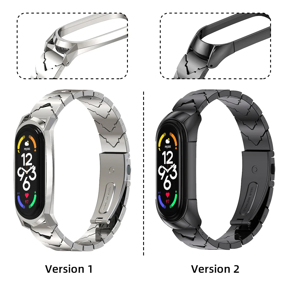 Metal Strap for Mi Band 10 9 8 7 6 5 Stainless Bracelet for Xiao mi Mi Band 9 Strap for Mi Band 8 Mi Band 7 Wristband