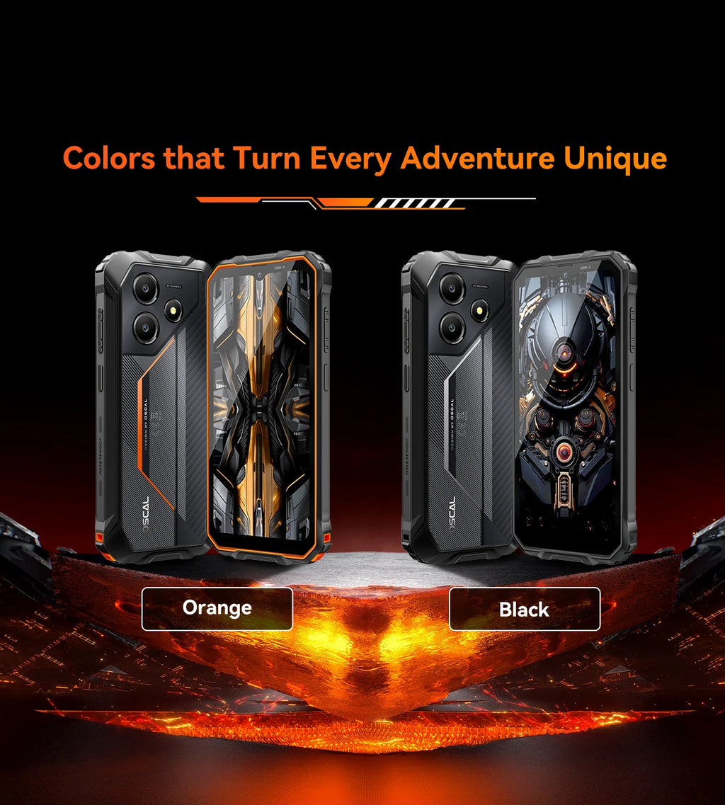 OSCAL Marine 2 AI Outdoor Mobile Phone, 6.56 Inch Rugged Smartphone Android 15, 8+16GB RAM, 256GB+2TB ROM 11000mAh, Unisoc T615