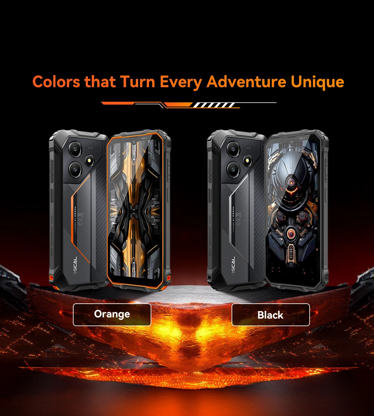 OSCAL Marine 2 AI Outdoor Mobile Phone, 6.56 Inch Rugged Smartphone Android 15, 8+16GB RAM, 256GB+2TB ROM 11000mAh, Unisoc T615