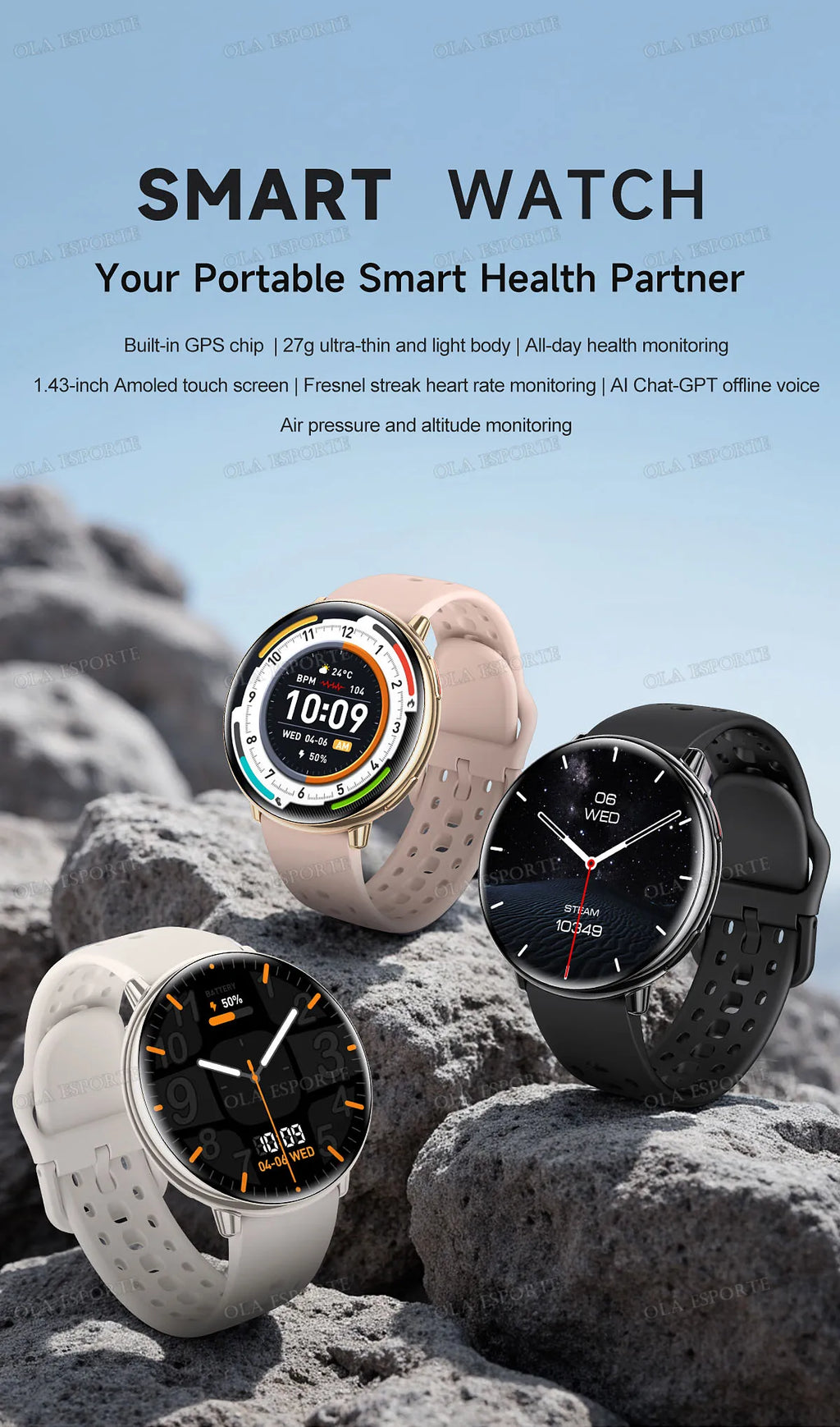 For Amazfit Active 2 GPS Smart Watch Men Women Ai GPT Amoled Waterproof Sport  SmartWatch Compass NFC BT Call Watches for