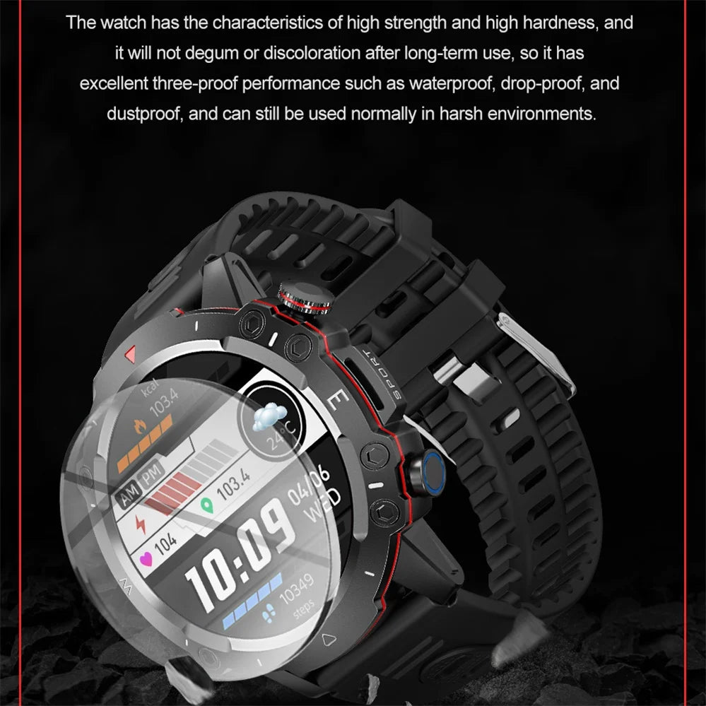 New Outdoor Sports Fitness Smart Watch Heat Rate Sleep Health Clock Waterproof Voice Assistant Alarm Clock Music Smartwatch