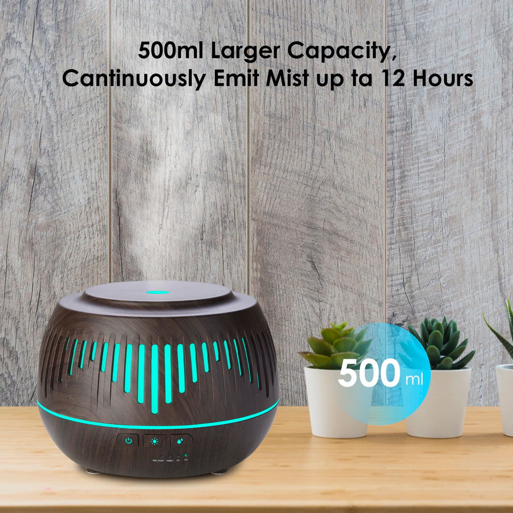 500ML Remote Control Electric Aromatherapy Diffuser with Colorful LED Lamp Essential Oil Air Humidifier Diffuser for Home Office