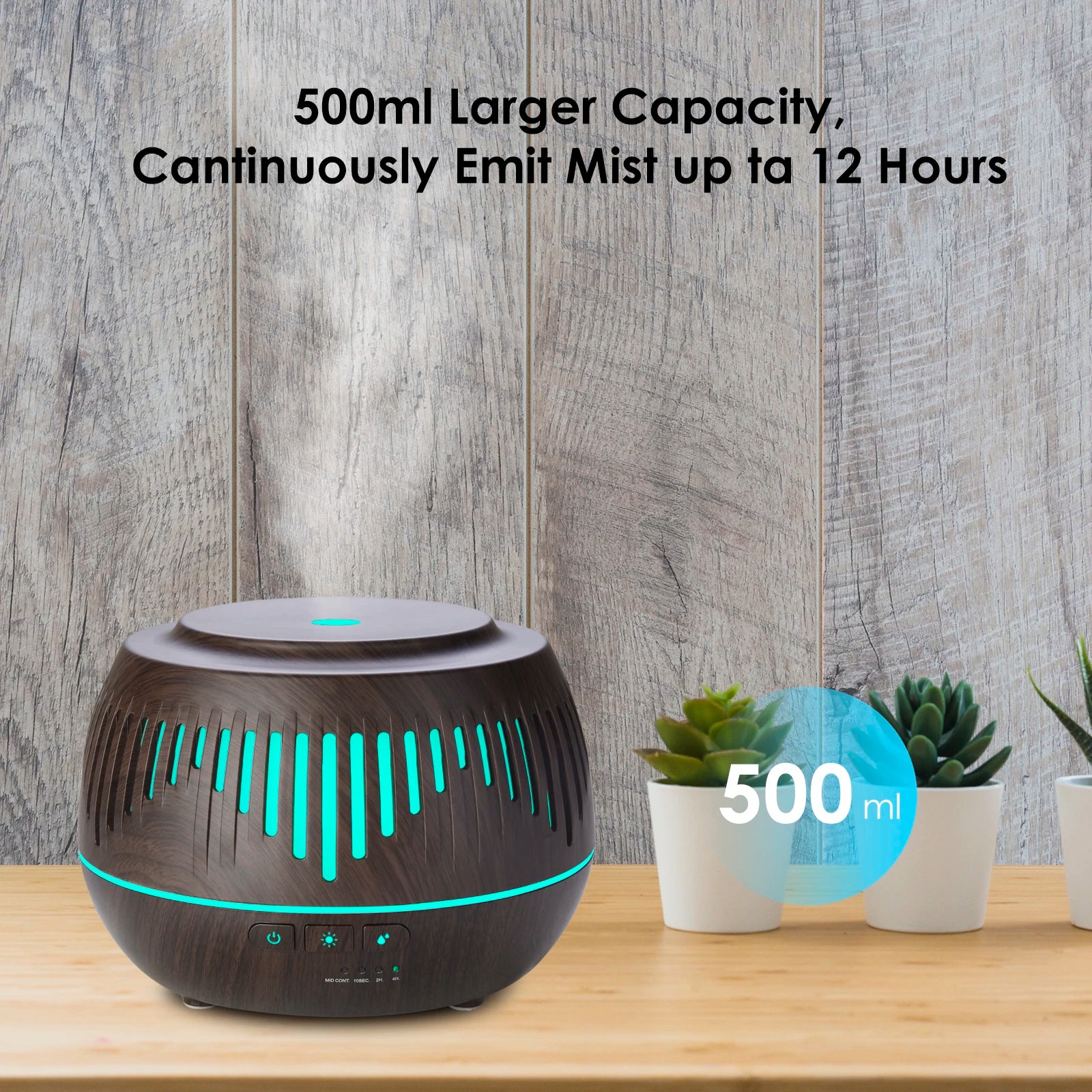 500ML Remote Control Electric Aromatherapy Diffuser with Colorful LED Lamp Essential Oil Air Humidifier Diffuser for Home Office