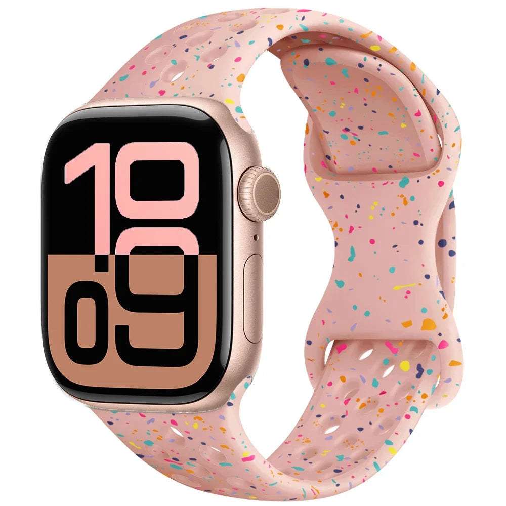 Silicone Strap For Apple Watch Ultra3 49mm 11 10 9 8 7 46mm 45mm 42mm 41mm Breathable Bracelet band iWatch 6 5 SE 44mm 41mm 40mm