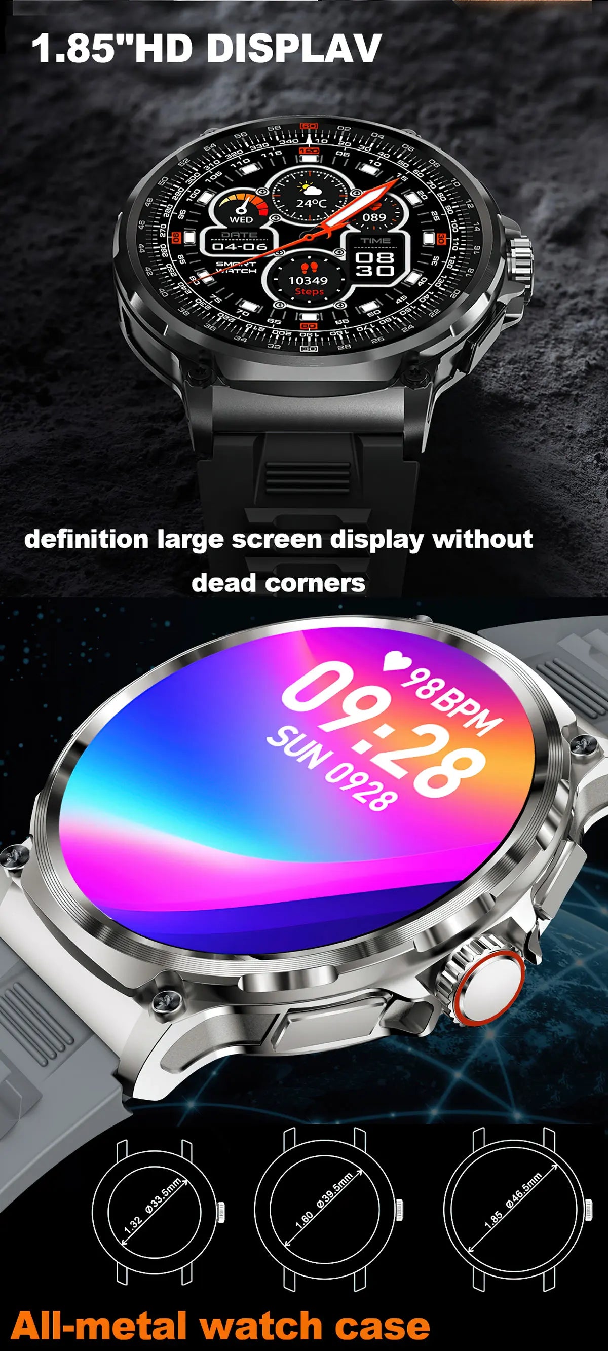 2026 New 1.85-inch ultra AMOLED smartwatch, GPS track, HD Bluetooth call; 710 mah large battery 400+ dial, suitable High end men