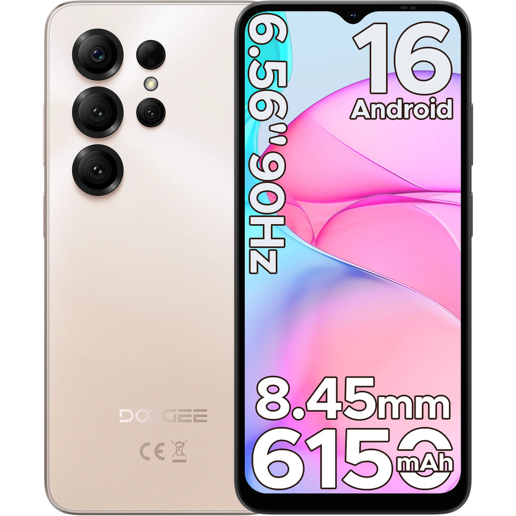 Global Version DOOGEE Note56 X Smartphone Android16 6.56'' Display 24GB RAM(3GB+21GB) 64GB ROM 6150mAh Battery Mobile Phone