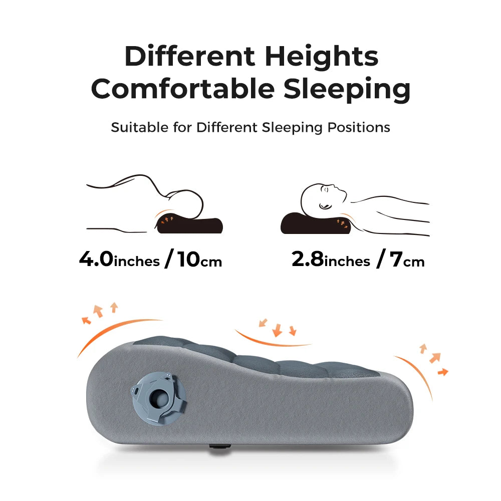 FLEXTAIL ZERO PILLOW&ZERO PILLOW SE - Camping Pillow, Inflatable Pillow with Elastic Strap, Ergonomic Design,Two Height Options