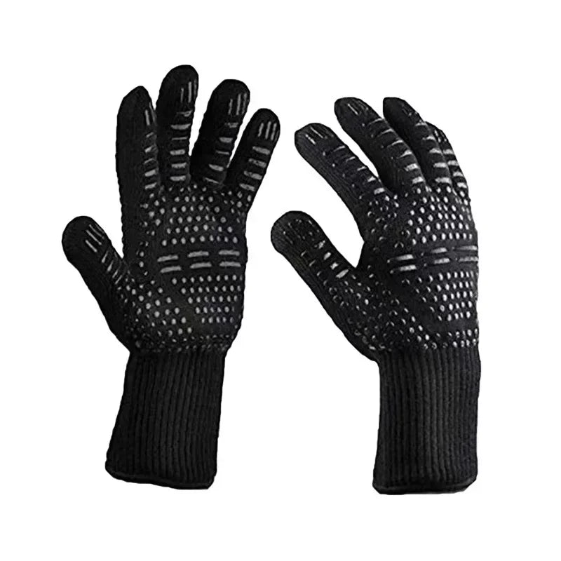 One Piece BBQ Gloves High Temperature Resistance Oven Mitts 500 800 Degrees Fireproof Barbecue Heat Insulation Microwave Gloves