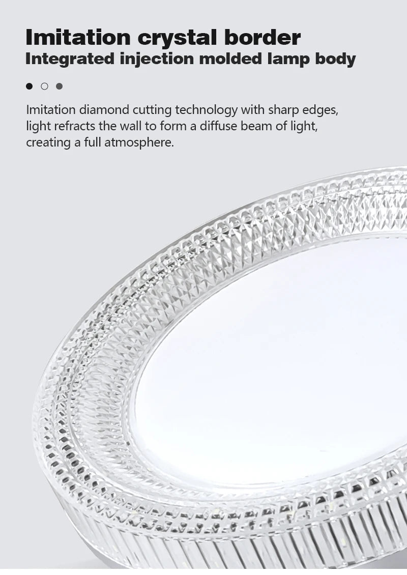 Modern LED Ceiling Light AC85-265V Circular Crystal Home Light 18W 24W 36W 48W Living Room Bedroom Kitchen Indoor Lighting