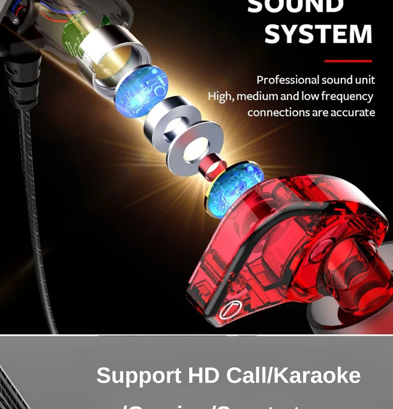Wired Earphone 3.5mm AUX/Type C In-Ear HIFI 6D Surround Bass In-Ear Game Music Headsets With MIC For Samsung Huawei Xiaomi PC