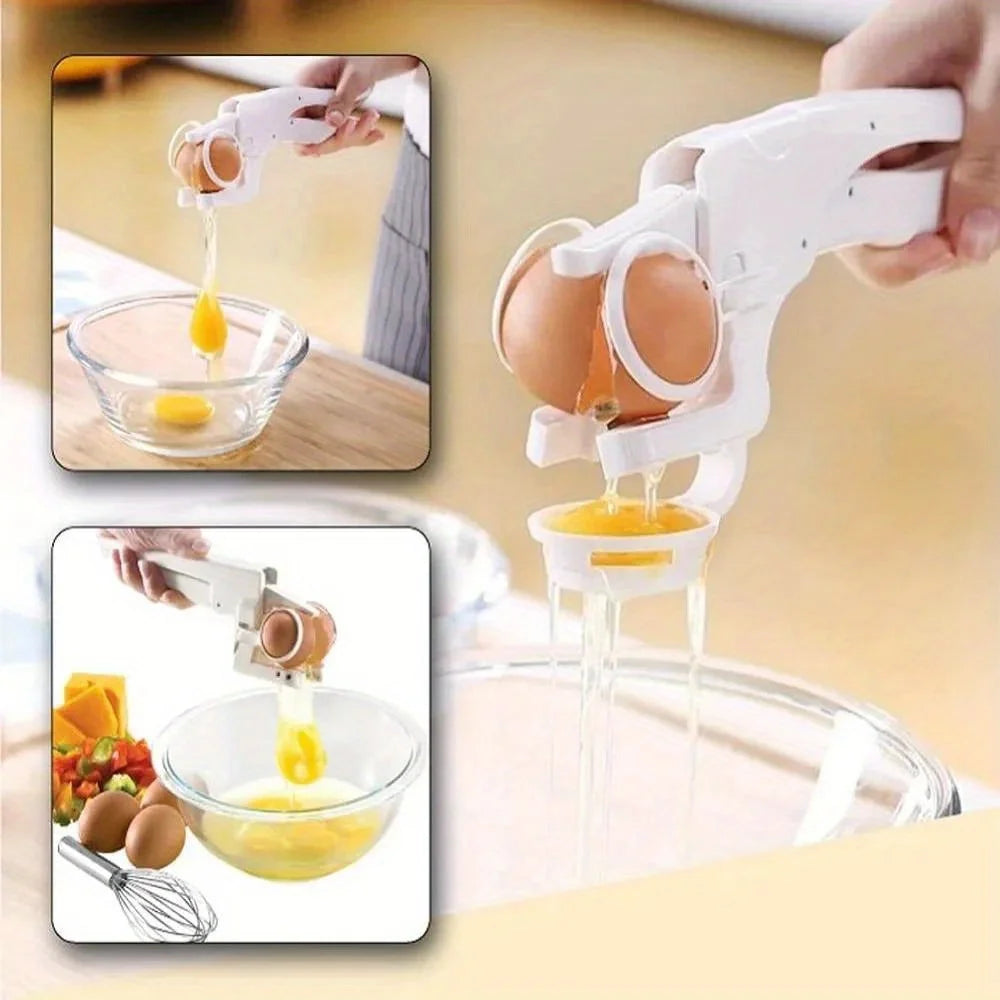 1pc Egg Shell Cracker Separator Creativity Handheld Egg Opener Egg Breaker Kitchen Gadget Tool With Separation Eggs