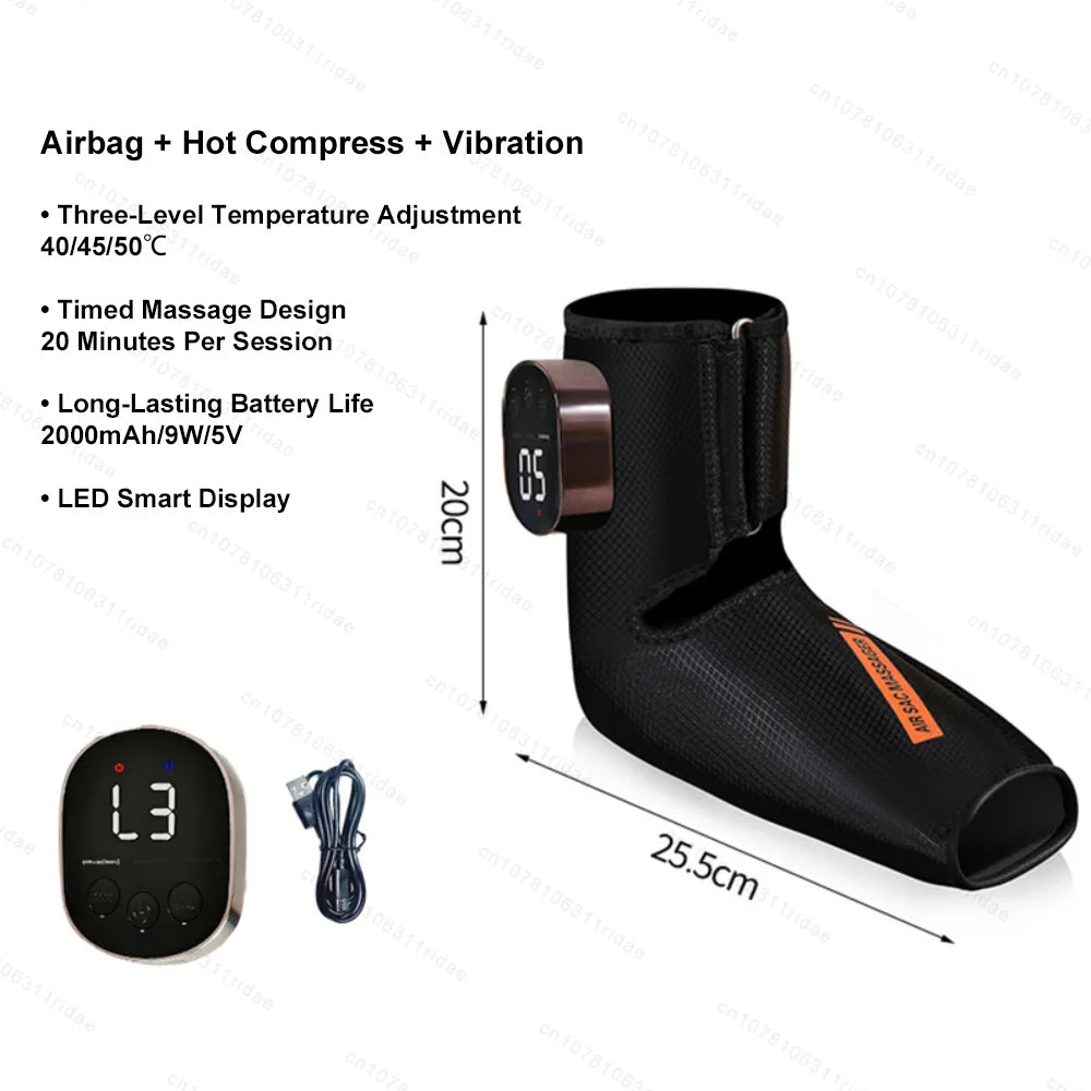 Electric Airbag Compression Foot Massager Airbag Kneading Foot Massage Vibration Warm Massage Feet Deep Relax Foot Ankle Brace