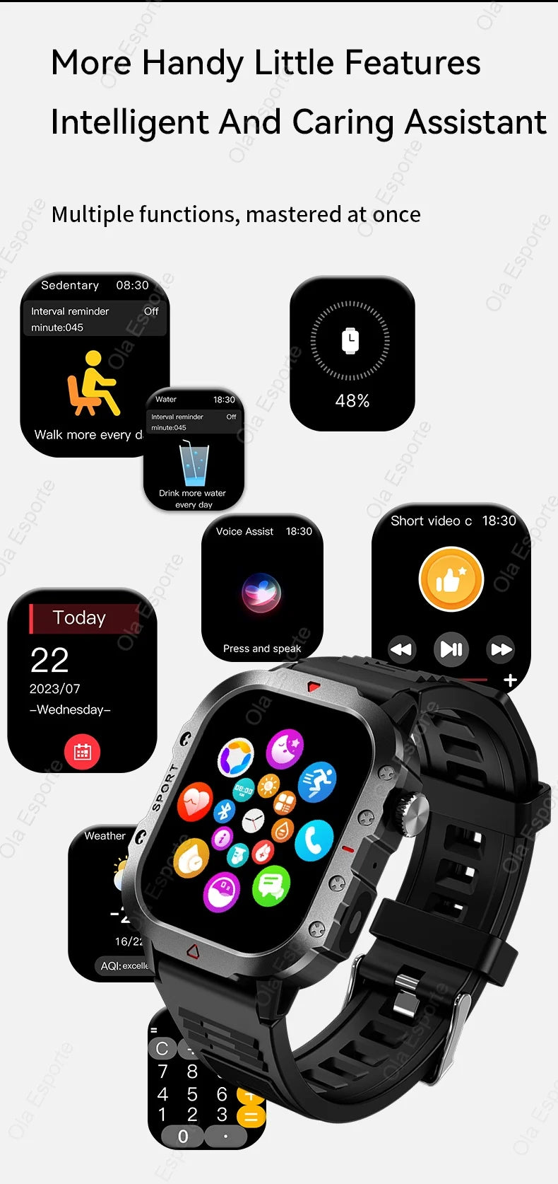 Military GPS Smart Watches For Men Flashlight Waterproof Outdoor Sport Tracker Bluetooth Call Smartwatch Man Women 2025 Pk h12